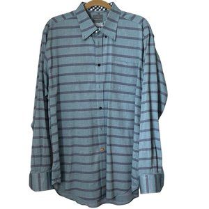 TD Thomas Dean Flip Cuff Men's XL 100% Cotton Button Down Shirtmaker's Cloth